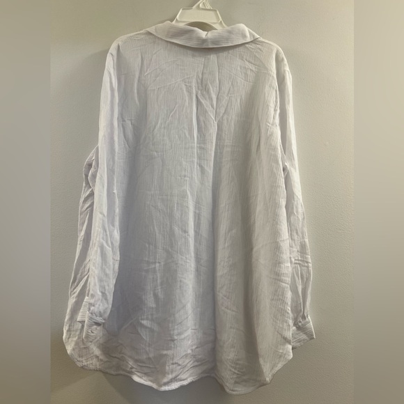 Soft Surroundings Regatta White Gauze V-Neck Top - Picture 9 of 13
